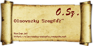 Olsovszky Szegfű névjegykártya